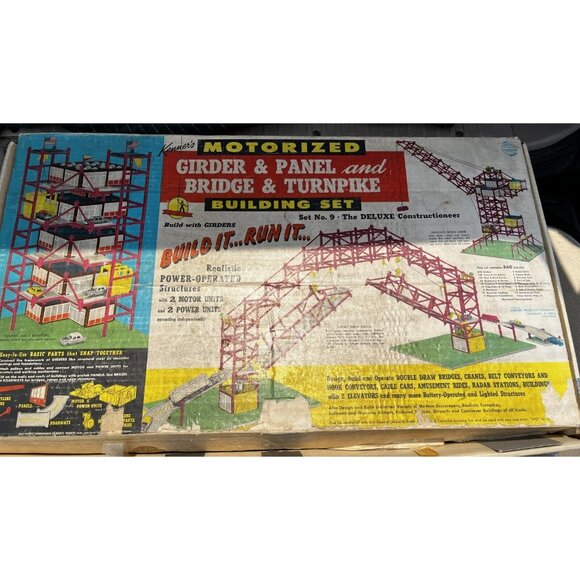 1960s Kenner MotorizedGirder & Panel with Bridge & Turnpike Building Set No. 9